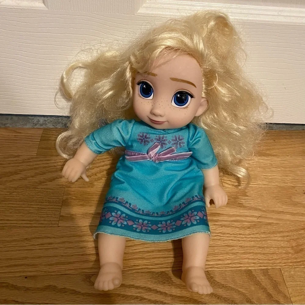 Disney Elsa Frozen 2 Baby Doll Hard Head Soft Body Blue Kids Toy